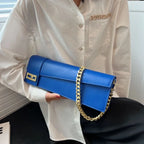 PU Leather Shoulder Bag for Women, Ladies' Purse, Rectangle, Solid, Female Handbag, High Quality, Klein Blue, Underarm, Fashion