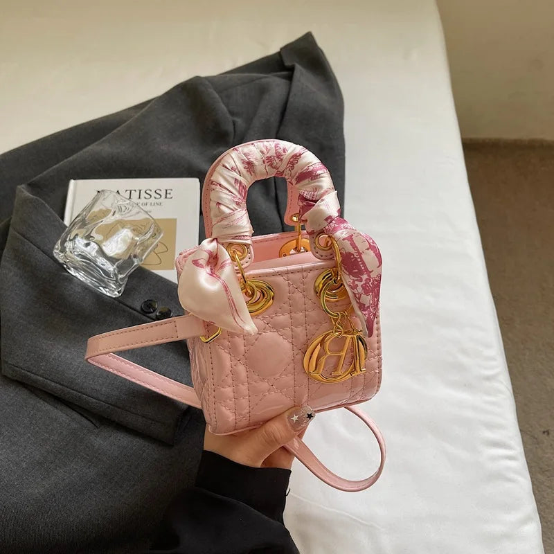 2025 Quilted Lady Dior Style Purse, Luxury Mini Chain Crossbody Shoulder Handbag