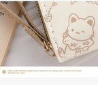 Cute Cat Coin Purse Women Fashion Short Wallet PU Leather Large Capacity Wallet Lightweight ID Card Holder Travel Cash Coin Bag