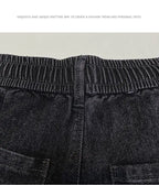 Harajuku Fashion Men's Printed Cargo Vintage Harem Pants Elastic Waistband Baggy Jeans for Casual Spring and Autumn Denim Pants