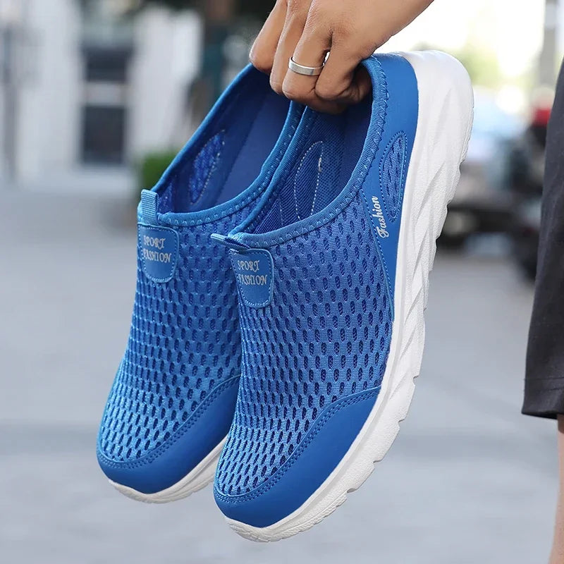 Men Half Slippers Summer Shoes Mens Sandals Breathable Mesh Outdoor Casual Walking Man Shoe Large Flat Lightweight Male Slippers