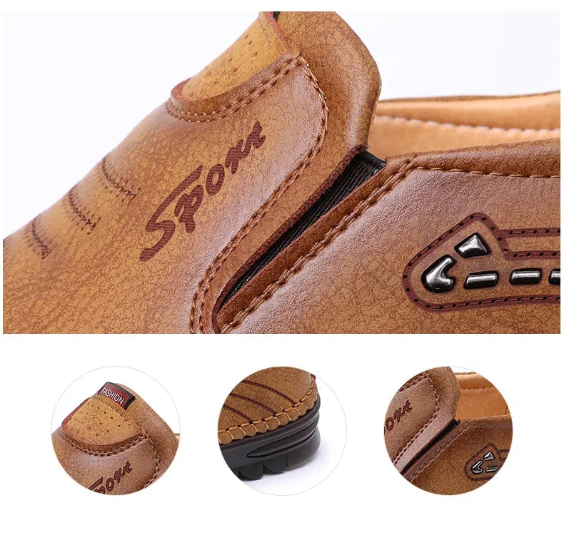 High Quality Men Shoes Handmade Leather Footwear Male Casual Business Flats Outdoor Soft Soled Travel Sneakers Brand Moccasins
