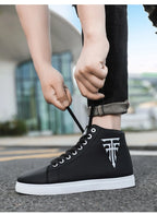 Men High Top Sneakers Fashion Leather Casual Shoes for Men Comfortable Non-slip Vulcanized Shoes Designer Outdoor Men Tenis Shoe