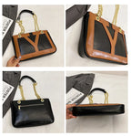 High-End Luxury Elegant Tote Bag For Women Shopper Messenger Purse Solid Color Commuter Use Large Capacity