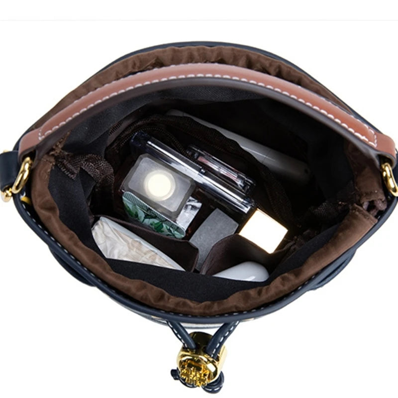 Lady Purse Organizer Insert Drawstring Bag for Bucket Bag Women Large Capacity Tote Crossbody Shoulder Bag Nylon Inner Bag