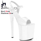 New Black Matte Stripper Shoes Woman Summer 2024 Designer Modern Sandals ultra-high heels 20cm Sexy Nightclubs Pole Dance Shoes