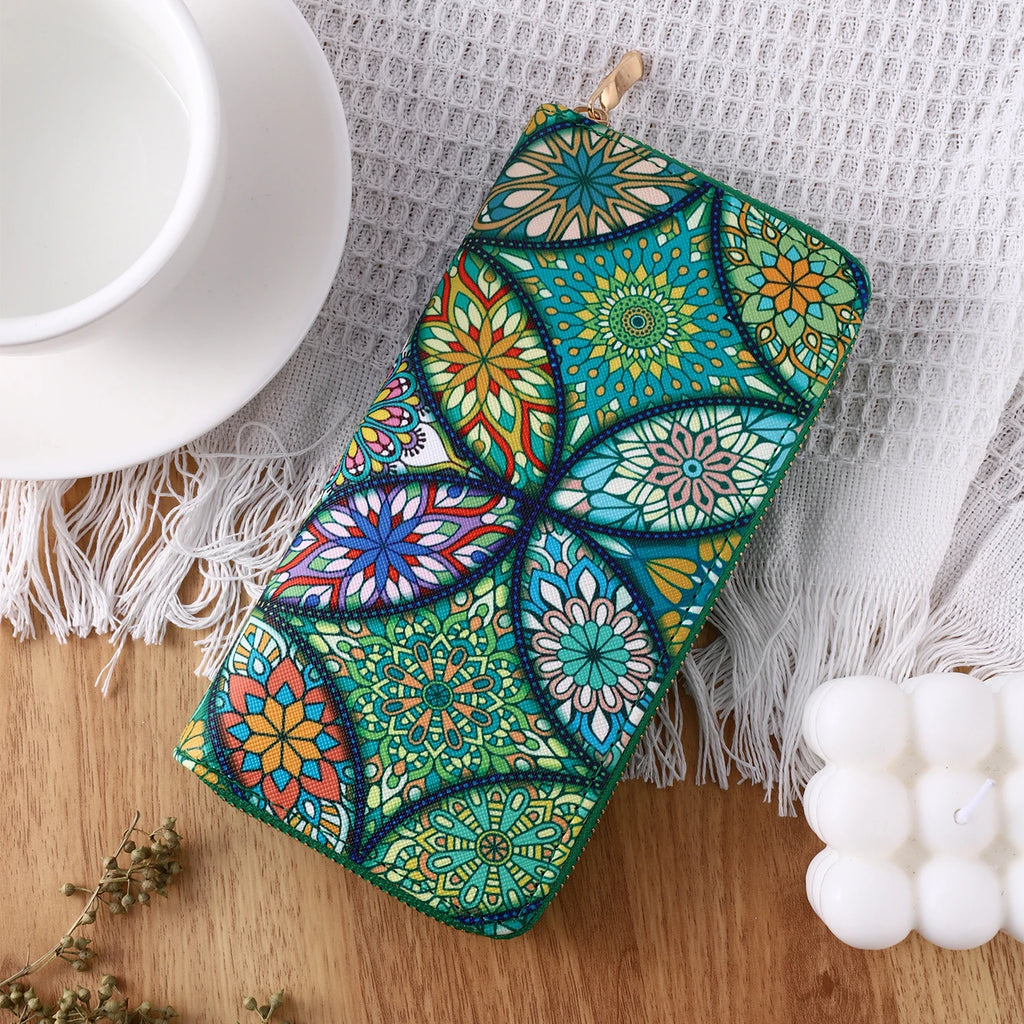 New fashionable lady zipper PU handbag purse with multiple clips and mobile phone compartments to travel, business, high-capacit