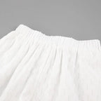 Women Jacquard Puff Sleeves Two Piece Sets for Summer Fashion Loose Shorts and Long Sleeved Shirt Outfits