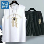 Men's quick drying pants Summer Basketball shorts Gym Short Sleeve T-shirt Shorts Set Tracksuits Men Casual Men Clothing Joggers