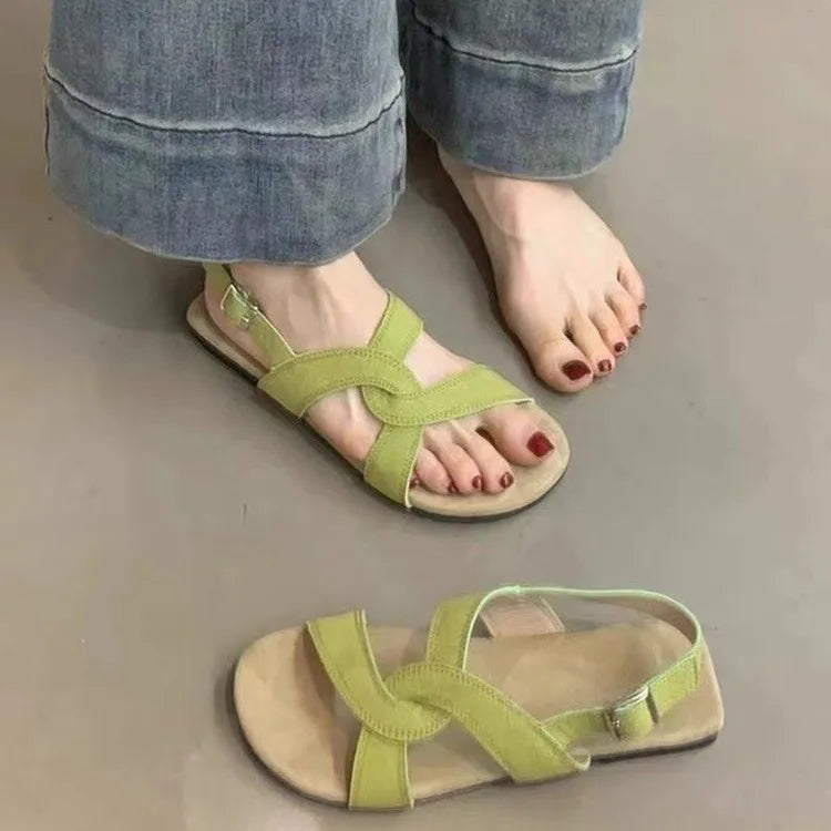 2025 New Summer Barefoot Leather Flat Sandals for Women Men Shoe with New MInimalist Soft Sole Light Weight Sandalias De Mujer