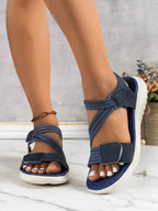 High Quality Brand Women's Sandals Hot Selling 2025 Summer New Elastic Band Fashionable Flat Casual Outdoor Sandals for Women