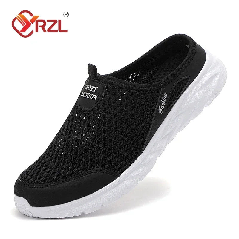 Men Half Slippers Summer Shoes Mens Sandals Breathable Mesh Outdoor Casual Walking Man Shoe Large Flat Lightweight Male Slippers