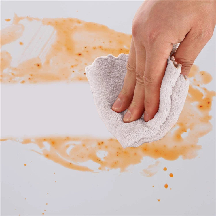 LMETJMA 10pcs Kitchen Cloth Dish Towels Super Absorbent Coral Velvet Dishtowels Nonstick Oil Washable Fast Drying JT224