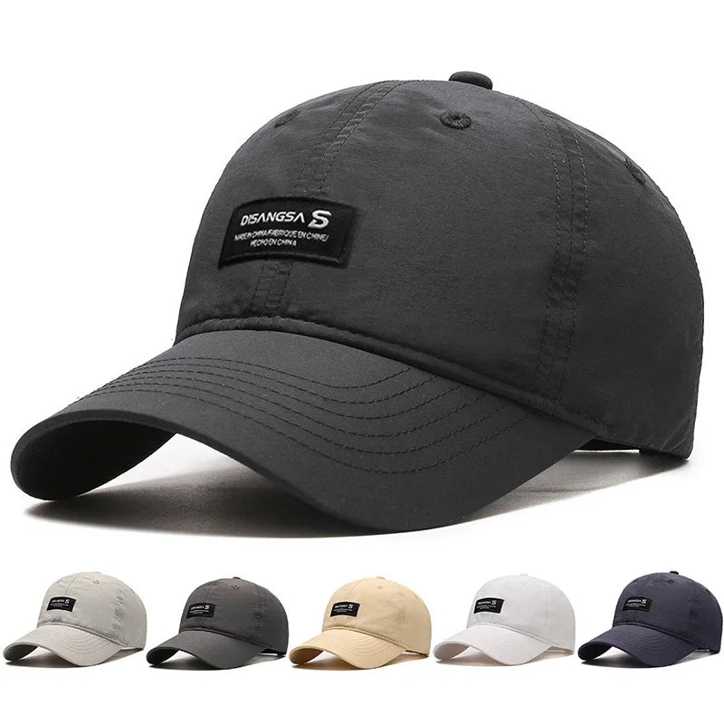 Caps For Men Breathable Sunshade Sunscreen Waterproof Quick-Dry Baseball Cap Male Outdoor Sports Running Light Thin Hat Fishing