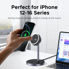 Magnetic Wireless Charger Stand 20W Max 2-in-1 Charging Stand For iPhone 16 15 Pro Max/iPhone 14/AirPods Fast Charger