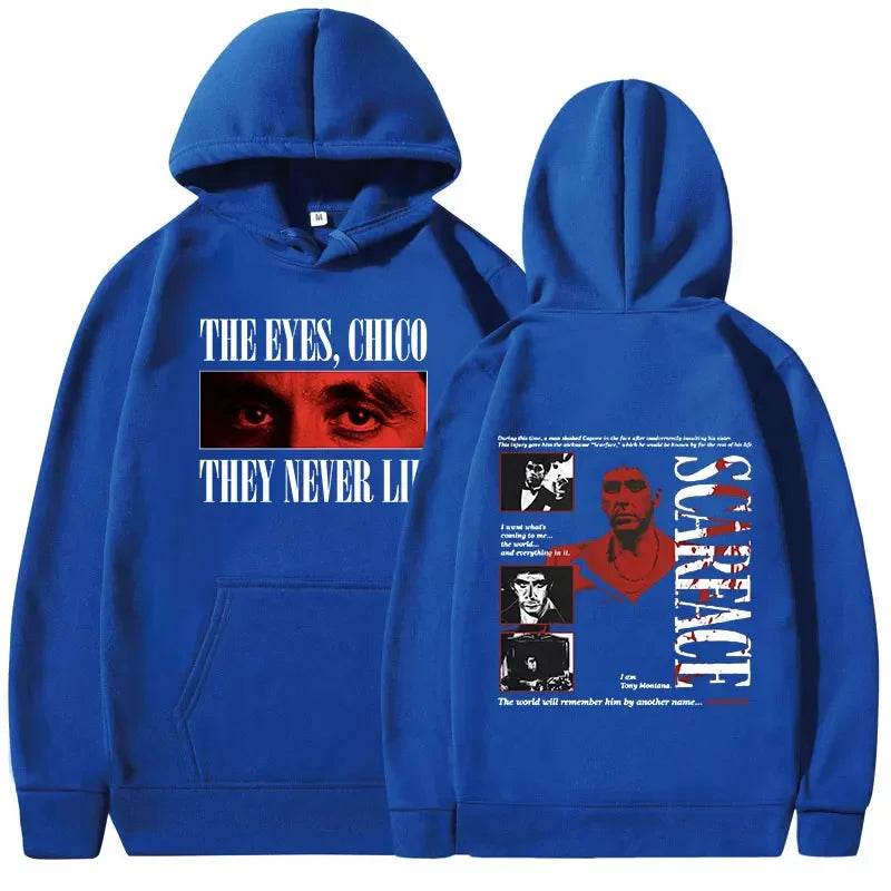 Classic Gangsters Movie Scarface Hoodies Tony Montana Al Pacino Hooded Sweatshirts Men Women Vintage Gothic Oversized Pullovers