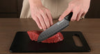 16 Pieces Carbon Steel Kitchen Knife Block Set with Cutting Board, Inner Sharpener, and 6 Steak Knives, Dishwasher Safe