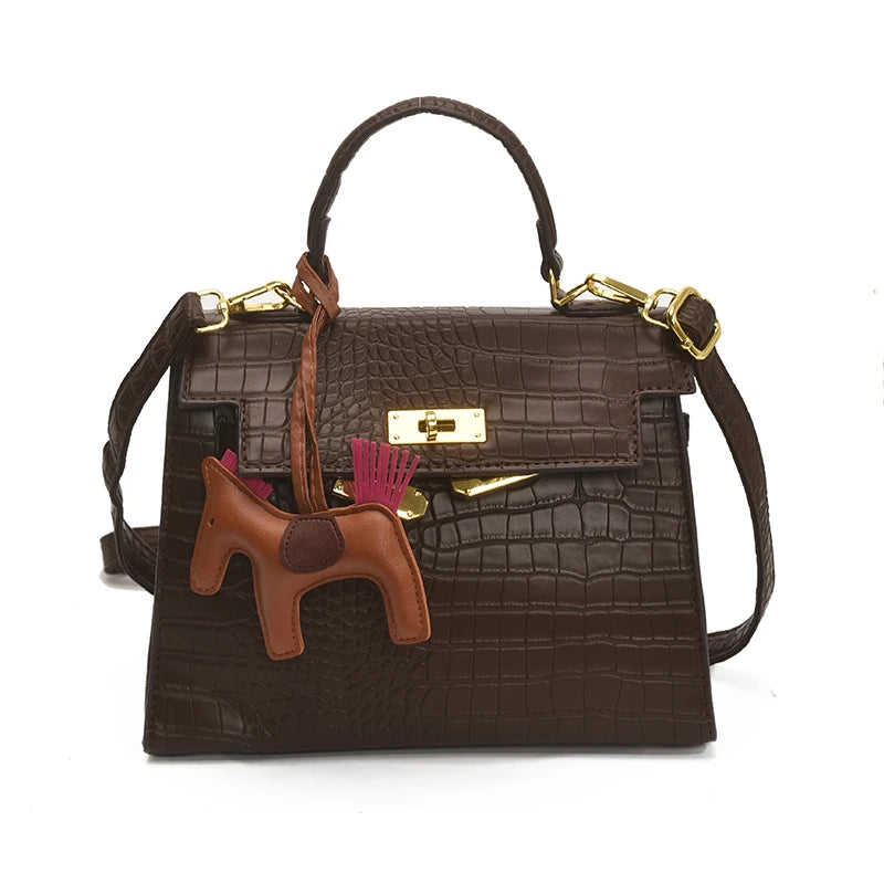 Premium Leather Crossbody Bag For Ladies, Fashionable Shoulder Messenger Purse Designer Tote Handbag Women Chic