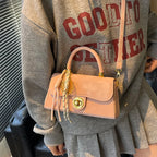 Classic Women's Leather Handbag, Crossbody Shoulder Tote Bag, Elegant Ladies Designer Purse