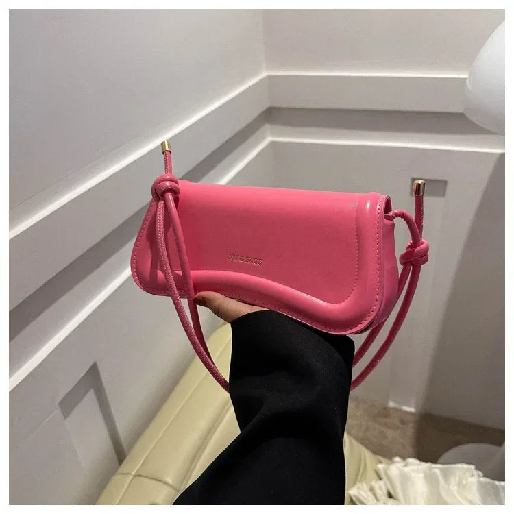 Ladies Shoulder Crossbody Bags PU Leather Women Underarm Bags Solid Color Small Top-handle Bags Purse Female Daily Handbags