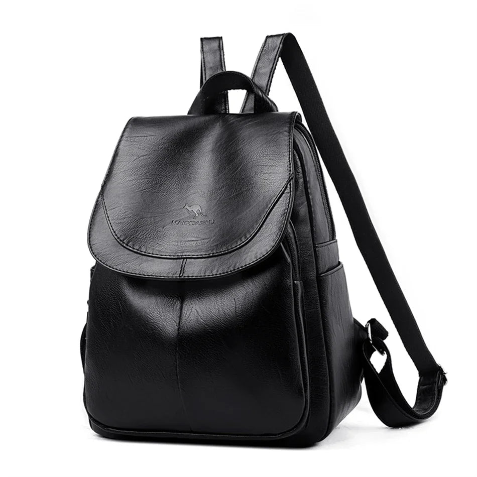 Ladies Bookbag Rucksack Women Large Capacity Backpack Purses High Quality PU Leather Female Vintage School Bags Travel Bagpack