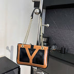 High-End Luxury Elegant Tote Bag For Women Shopper Messenger Purse Solid Color Commuter Use Large Capacity