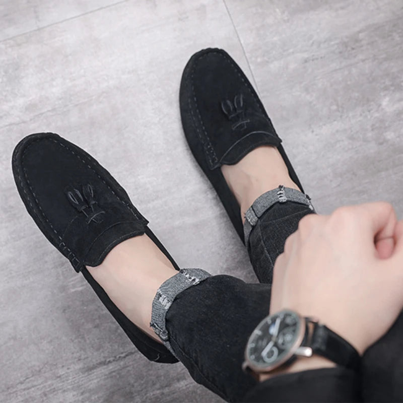 Comfortable Men's Shoes Soft Sole Loafers Outdoor Mens Casual Shoes Fashion Leather Shoes Autumn Flat Male Driving Shoe Zapatos