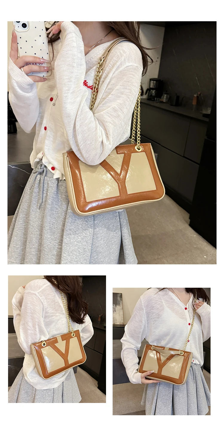 High-End Luxury Elegant Tote Bag For Women Shopper Messenger Purse Solid Color Commuter Use Large Capacity