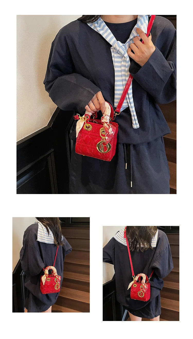 2025 Quilted Lady Dior Style Purse, Luxury Mini Chain Crossbody Shoulder Handbag