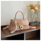 Classic Women's Leather Handbag, Crossbody Shoulder Tote Bag, Elegant Ladies Designer Purse