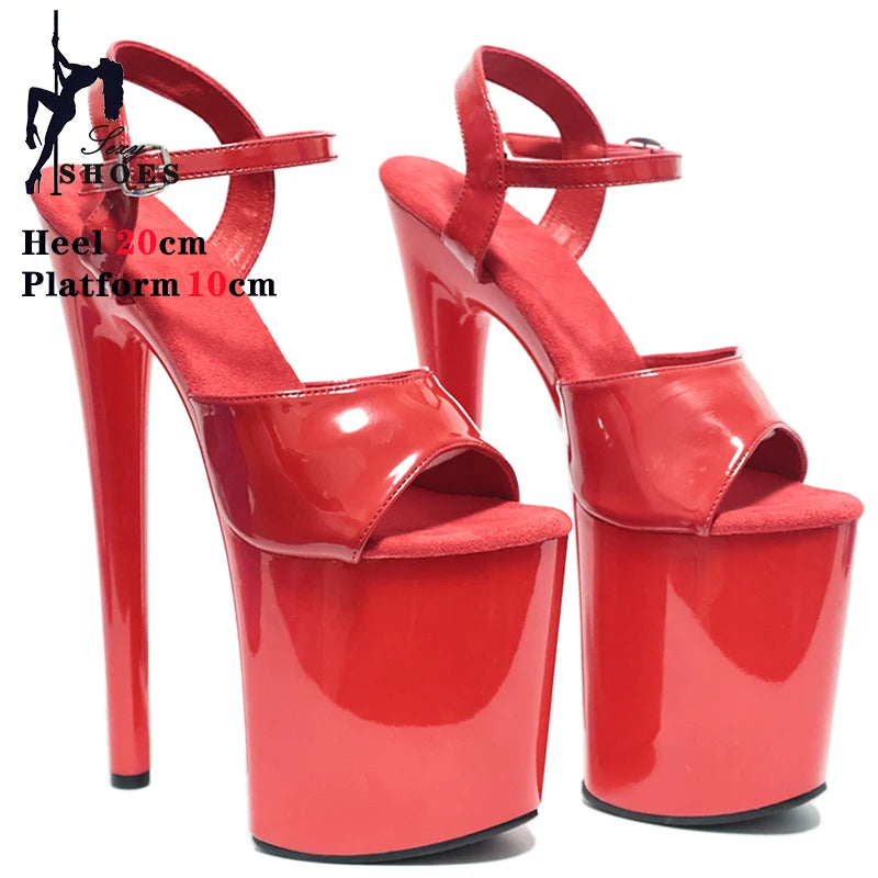 New Black Matte Stripper Shoes Woman Summer 2024 Designer Modern Sandals ultra-high heels 20cm Sexy Nightclubs Pole Dance Shoes
