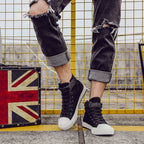 Men Shoes High Top Canvas Shoes Outdoor Breathable Walking Shoes Fashion Lightweight Sneakers Non-slip Flat Casual Shoe Tenis