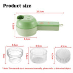 4In1 Electric Vegetable Cutter Set Handheld Wireless Electric Garlic Masher Food Chopper Meat Grinder Machine Food Peel Slice 4I