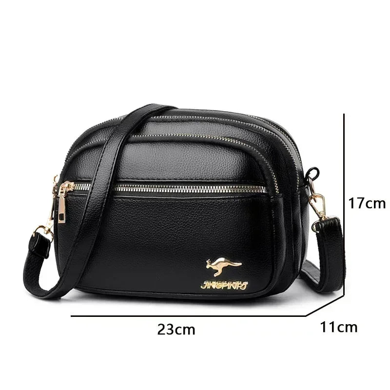 Luxury Ladies Handbag Sac High Quality Soft Leather Purse Fashion Women Shoulder Messenger Bag Multi-pocket Wear-resistant Bag