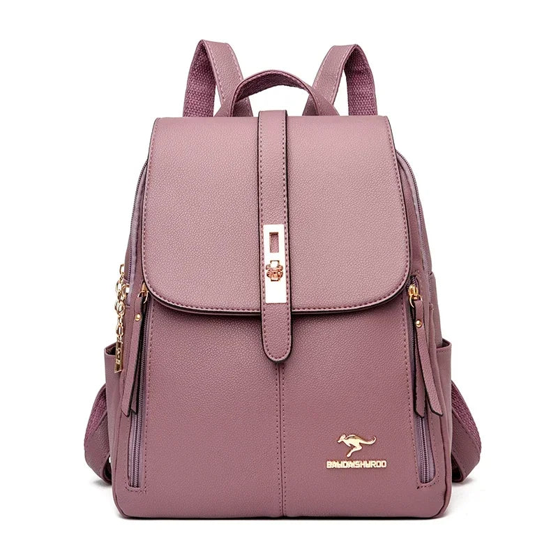 Women Large Capacity Backpack High Quality Leather Vintage Bags for Women School Bags Travel Rucksack Ladies Bookbag Knapsack
