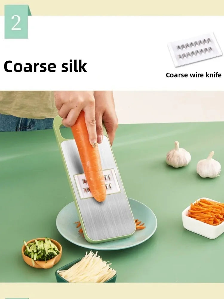 Kitchen 5 in 1 Stainless Steel Multifunctional Safe Manual Vegetable Slicer Cutter Potato Shredders Garlic Carrot Grater Chopper