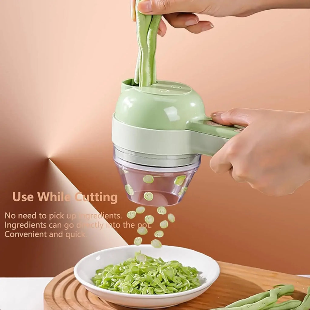 4In1 Electric Vegetable Cutter Set Handheld Wireless Electric Garlic Masher Food Chopper Meat Grinder Machine Food Peel Slice