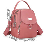 1PC Lady Casual Messenger Bag, Solid Color Multi-function Purse, Multi-layer Lightweight Oxford Handbag, Suitable for Going Out