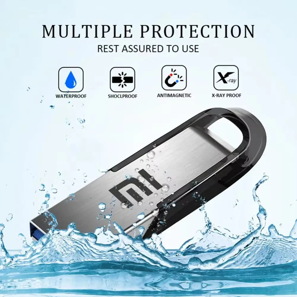 Xiaomi 2TB USB Flash Drive Pen Drive 1TB Memory Waterproof U Disk High-Speed USB 3.2 Data Transmission Metal USB Flash Drive OTG