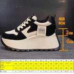 Fujin 8cm Microfiber Leather Platform Wedge Fashion Women Spring Autumn Chunky Sneakers Shoes Breathable Comfortable Vulcanize