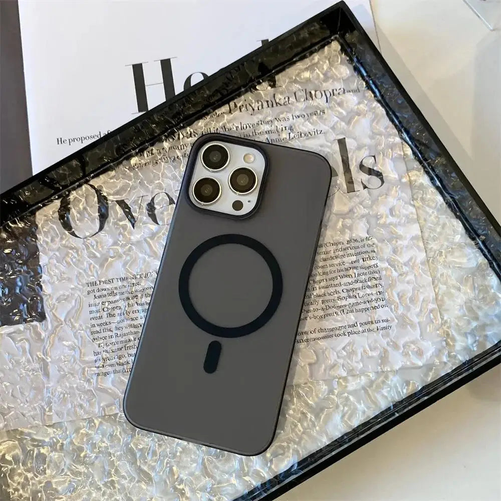 Matte Ultra-Thin for Magsafe Case For iPhone 15 16 14 11 12 13 Pro Max Plus Magnetic Wireless Charger Hard PC Translucent Cover