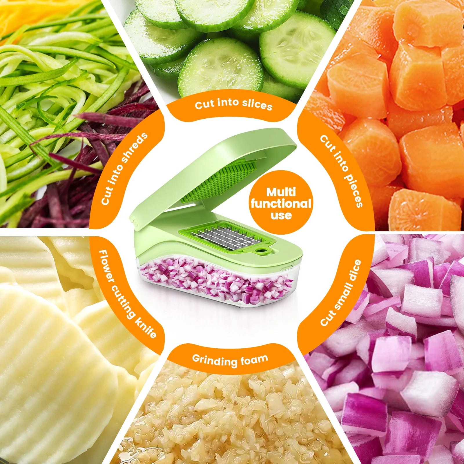 17 in 1 Multifunctional Vegetable Chopper Handle Food Grate Food Chopper Vegetable Slicer Dicer Cut Kitchen Items cocina 2024