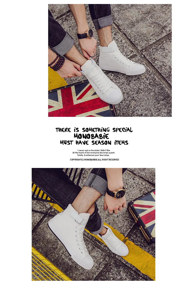 Men High Top Casual Shoes Fashion Breathable Canvas Shoes for Men Comfortable Lace-up Walking Shoes Non-slip Women Sneakers New