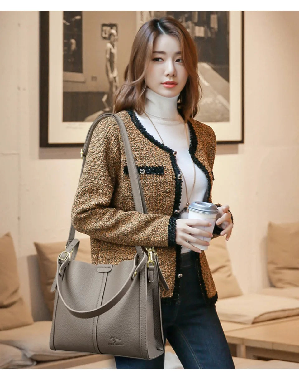 Hand Top-Handle Bags for Women 2025 High Quality Pu Leather Purse Ladies Shoulder Crossbody Bag Medium Casual Tote KAIDIFEINIROO