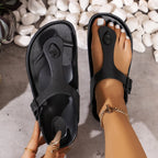 Ladies' EVA casual simple buckle flat heel set with clip on feet flip flops in large size