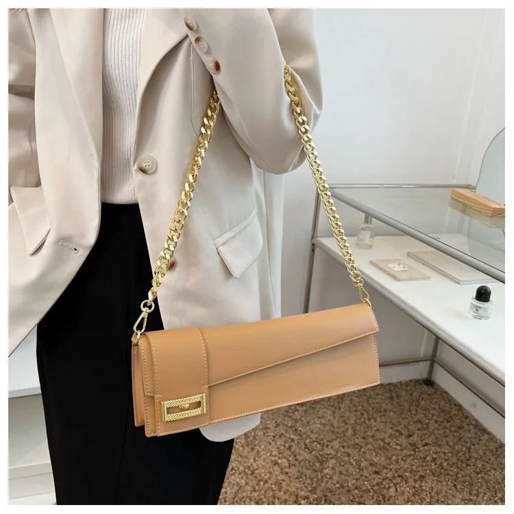 PU Leather Shoulder Bag for Women, Ladies' Purse, Rectangle, Solid, Female Handbag, High Quality, Klein Blue, Underarm, Fashion