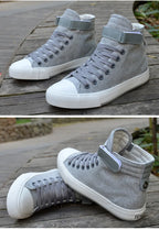 Men Shoes High Top White Canvas Shoe 2024 Spring Women Sneakers Fashion Breathable Canvas Sneakers Non-slip Unisex Casual Shoes