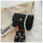Ladies Luxury Handbags Girls Fashion Pearl Hand Bags Women Purses Elegant Leather Chain Belt Bag Mini Coin Crossbody Bag