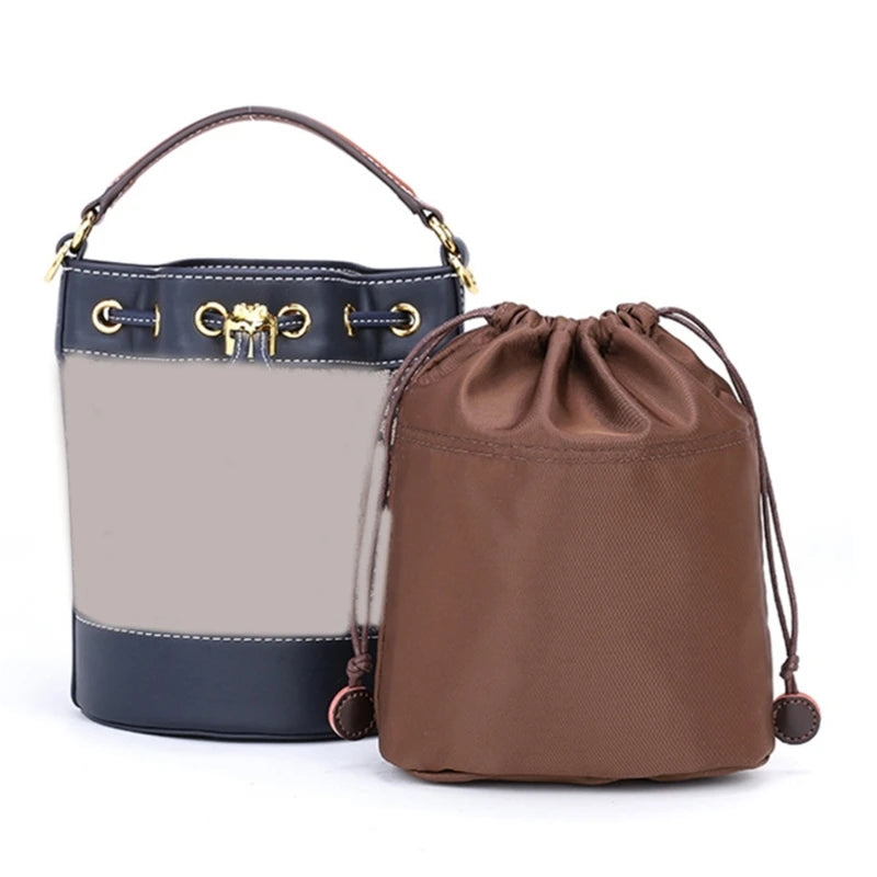 Lady Purse Organizer Insert Drawstring Bag for Bucket Bag Women Large Capacity Tote Crossbody Shoulder Bag Nylon Inner Bag
