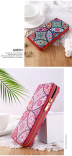 New fashionable lady zipper PU handbag purse with multiple clips and mobile phone compartments to travel, business, high-capacit